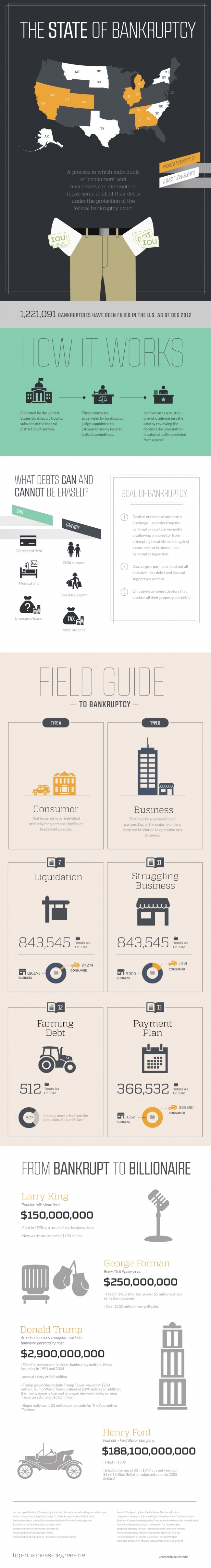 Bankruptcy Infographic Explaining Chapter 7, 11 and 13