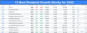12 Best Dividend Growth Stocks for 2022